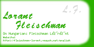lorant fleischman business card